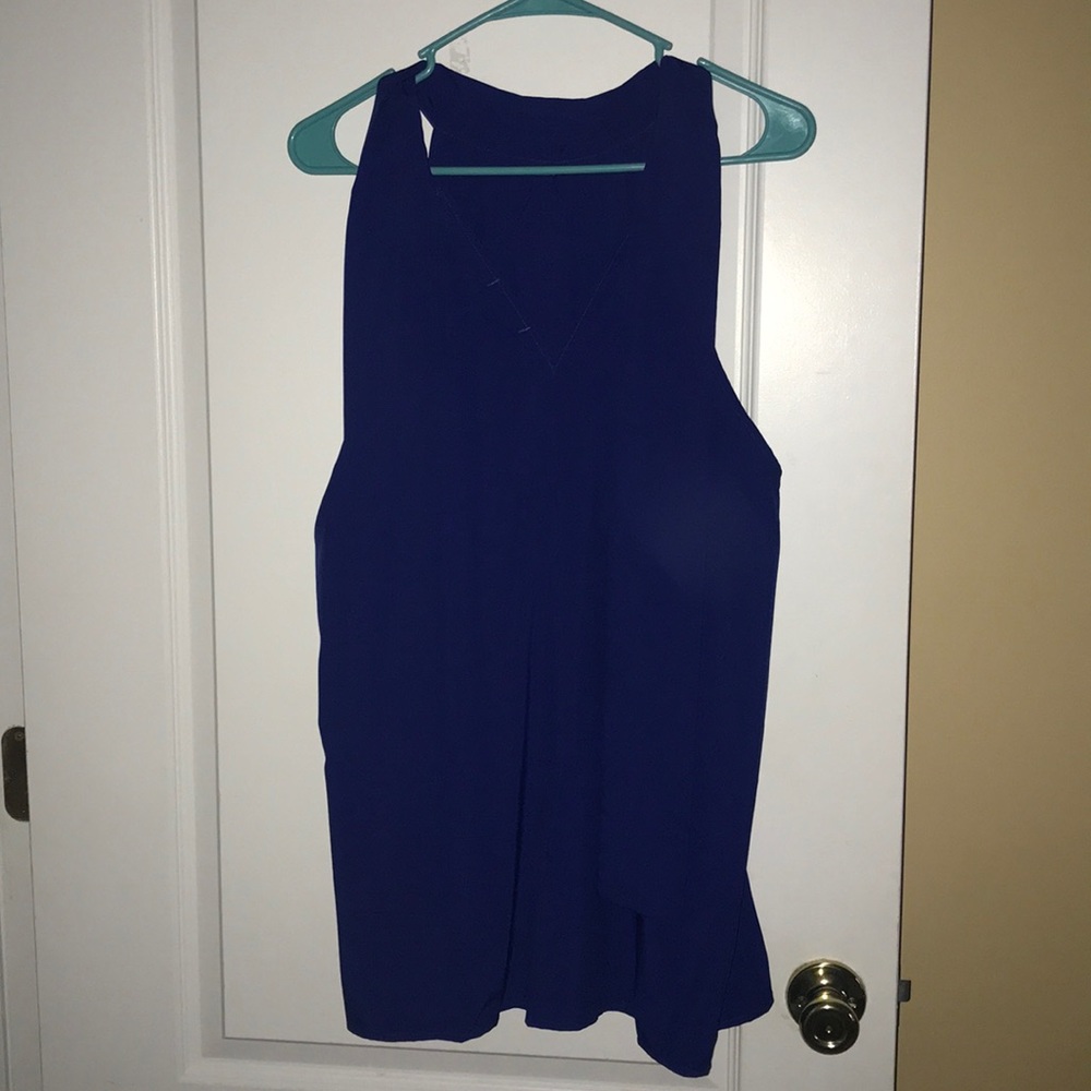 Royal Blue Sleeveless Bow Blouse!